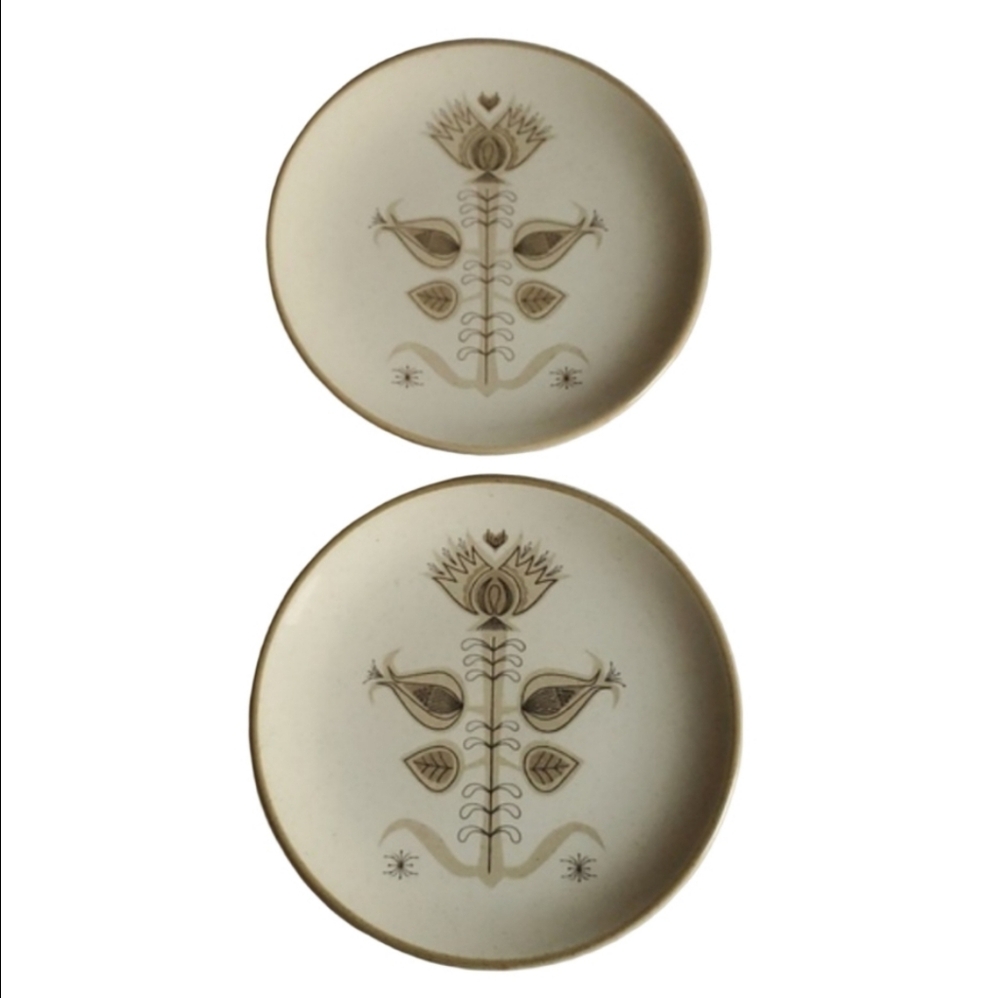 Franciscan Spice Pattern Salad Plates Set of Two (2)